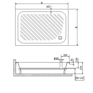 Душевой поддон RGW Acryl 16180280-51-A
