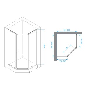 Душевой уголок RGW Passage 90x90x195 38088699-11