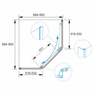 Душевой уголок RGW Passage 90x90x195 38088699-11