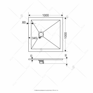 Душевой поддон RGW Stone Tray 100x100 16152100-02