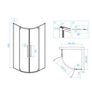 Душевой уголок RGW Stilvoll 90x90x200 06325399-11