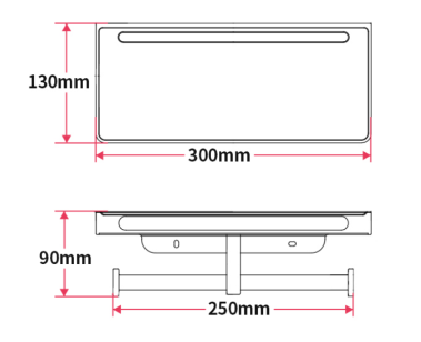 Бумагодержатель двойной Edge черный 30x13x9 Rush ED77143B black