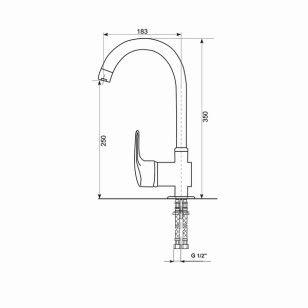 Смеситель для кухни GS0 серый 21x37x10.5 Mixline 526202