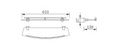 Полка стеклянная угловая Victoria хром 61x15.9x5.7 Rush VI71620