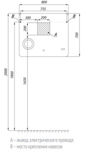 Зеркало Элио 80x3x70 Акватон 1A194102EO010