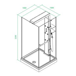 Душевая кабина Nona 100x100x223 Iddis N80S101i85