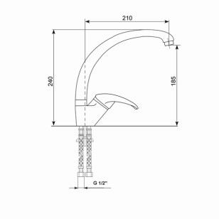 Смеситель для кухни GS0 черный 15x34x13 Mixline 526187