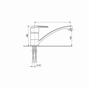 Смеситель для кухни GS0 серый 15x34x10.5 Mixline 526194