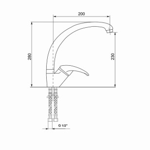Смеситель для кухни GS0 белый 19x39x13 Mixline 526184