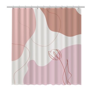 Штора для ванной Design розовый 180x200 Fixsen FX-2514