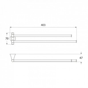 Полотенцедержатель Vico хром 40.3x4.7x7 Iddis VICSB22I49