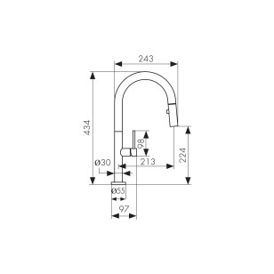 Смеситель для кухни Merkur хром 9.7x24.3x43.4 Kaiser 26466