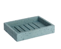 Мыльница литая Gusto хром, бирюзовый 12.5x9.1x2.4 Fixsen FX-300-4