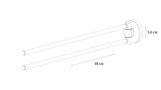 Полотенцедержатель рога Hotel хром 38x3x5.6 Fixsen FX-31002A