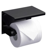 Держатель туалетной бумаги с полкой Edge черный 14x10x10 Rush ED77141 Black