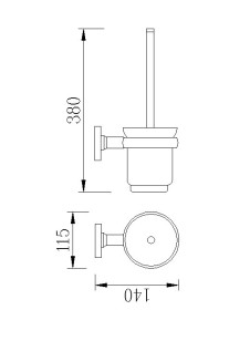 Ершик для туалета Fiji хром 11.5x14x38 Rush FI18710