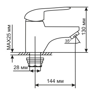 Смеситель для раковин ML0 хром 15x17x6 Mixline 522159