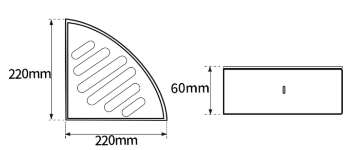 Полка угловая Edge хром 22x22x6 Rush ED77153A