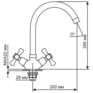 Смеситель для кухни ML10-032 хром 16x35x10 Mixline 529850