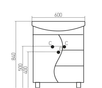 Тумба под раковину Венеция 55.5x34.1x56.5 Mixline 530451