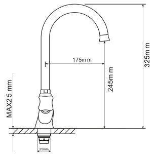 Смеситель для кухни ML13-01 хром 18.5x41x6 Mixline 530473