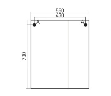 Зеркало-шкаф Вилена 55x22x70 Mixline 534978