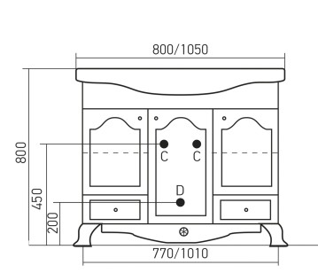 Тумба под раковину Прованс 77x34x80 Mixline 539610