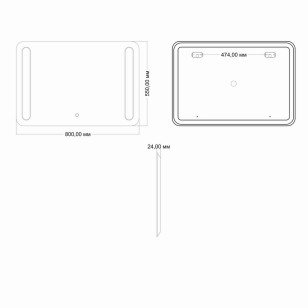 Зеркало Каллисто 80x2.4x55 Mixline 544013
