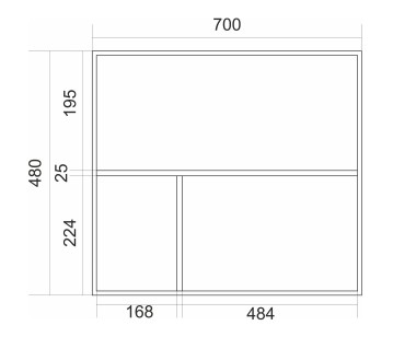 Тумба под раковину Аврора 48x45x70 Mixline 544265
