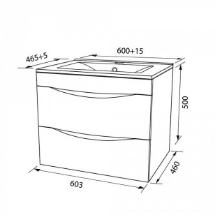 Тумба с раковиной Cloud 60x46.5x50 Iddis CLO60W0i95K