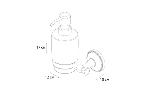 Дозатор для жидкого мыла Alfa античная латунь, белый 13x10x17 Grampus GR-9512