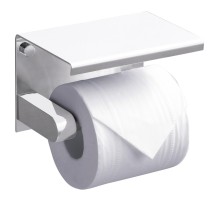 Держатель туалетной бумаги с полкой Edge белый 14x10x10 Rush ED77141 White