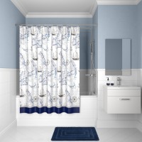 Штора для ванной Basic синий, белый 180x200 Iddis B16P218i11