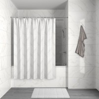 Штора для ванной Decor серый, белый 180x180 Iddis D04P118i11