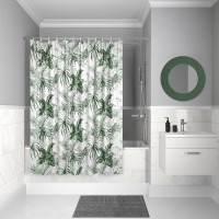 Штора для ванной Decor зеленый, белый 180x200 Iddis D10P218i11