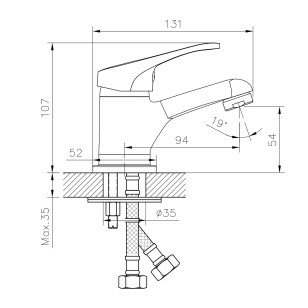 Смеситель для раковин DR21 хром Decoroom DR21011