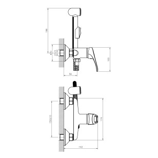Смеситель для биде DR21 хром Decoroom DR21058