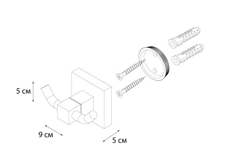 Крючок Metra хром 10x5x5 Fixsen FX-11105A
