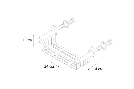 Полка универсальная Europa хром 34.5x14x11 Fixsen FX-21823