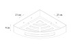 Полка угловая Hotel полированная сталь 21x21x4.5 Fixsen FX-31003A