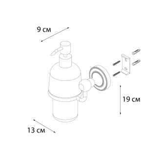 Дозатор для жидкого мыла Style хром 14x9.5x19.5 Fixsen FX-41112