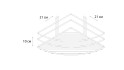 Полка угловая белый 22.3x22.3x11 Fixsen FX-850W-1
