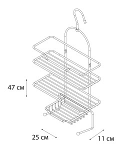 Полка прямоугольная никель-хром 25x10x49 Fixsen FX-870