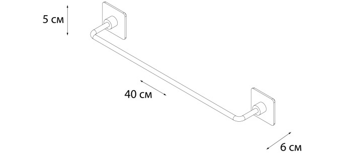 Полотенцедержатель Square хром 40.5x6.5x5.5 Fixsen FX-93101