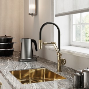 Смеситель для кухни Grange золотой, черный 11.8x26x47 Iddis GRAMGFLi05