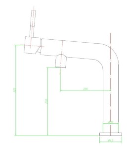 Смеситель для кухни K6 хром x27x32 Esko K6