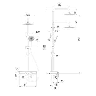 Смеситель для ванны и душа Tropic черный130.0-185.0 Lemark LM7012BL