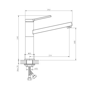 Смеситель для кухни хром 5.5x26x24 Rush MS9035-36