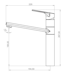 Смеситель для кухни Ontario хром 22.9x26.8 Esko ON 519