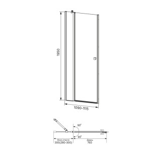 Душевое ограждение Ray 110x Iddis RAY6CP1i69